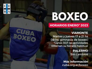 Horario boxeo - enero 2023